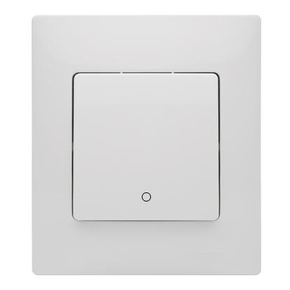 2 polet afbryder. 16A. Hvid. Inkl underlag/ramme. Skrueterminal.