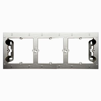 Indsats for 3 modul Stikkontakt/Afbryder. 35mm. Hvid.