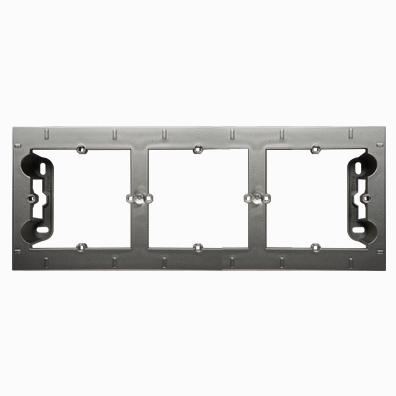 Indsats for 3 modul Stikkontakt/Afbryder. 35mm. Alu