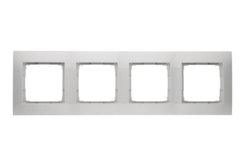 Ramme 4 modul vandret. Plast. Hvid.