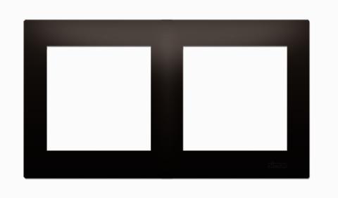 Ramme 2 modul vandret. Plast. Antracit.