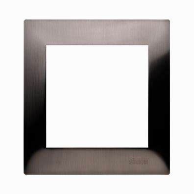 Ramme 2 modul vandret. Metal Inox.