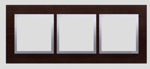 Ramme 3 modul vandret. Træ. Silver wenge.