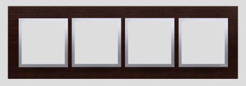 Ramme 4 modul vandret. Træ. Silver wenge.