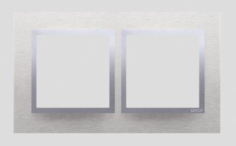 Ramme 2 modul vandret. Glas. Classic Inox.