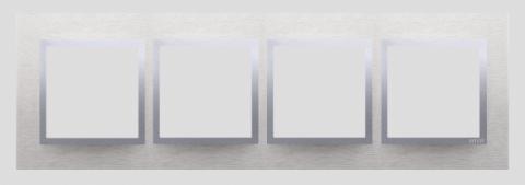 Ramme 4 modul vandret. Glas. Classic Inox.