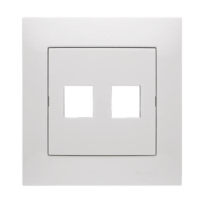 Data udtag 2x keystone. Inkl Ramme. Hvid