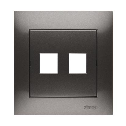 Data udtag 2x keystone. Inkl Ramme. Antracit