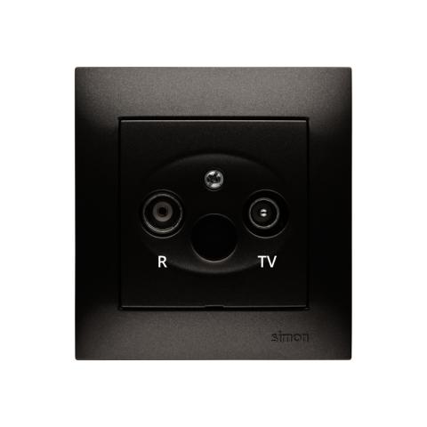 Antenne udtag. Inkl Ramme. Antracit