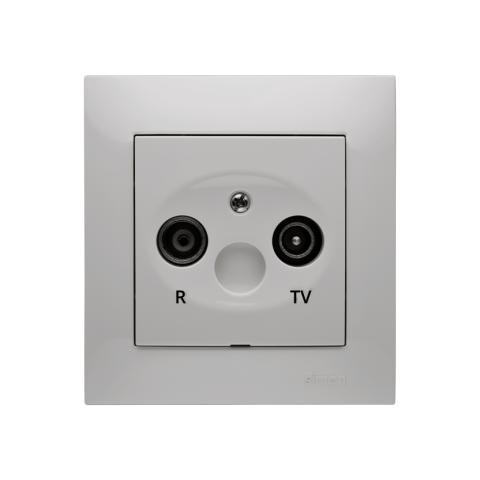 Antenne udtag. Fordeler. Inkl Ramme. Hvid