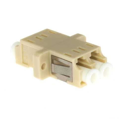 ECS Adapter LC/PC Duplex Multimode Beige med flange