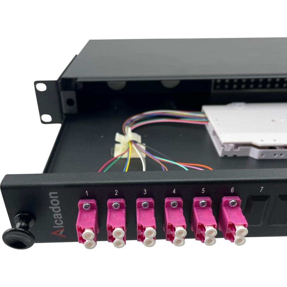 ECS 19 ODF Fiberpanel 1He 6xLC Duplex OM4 - komplet (Pre fix)