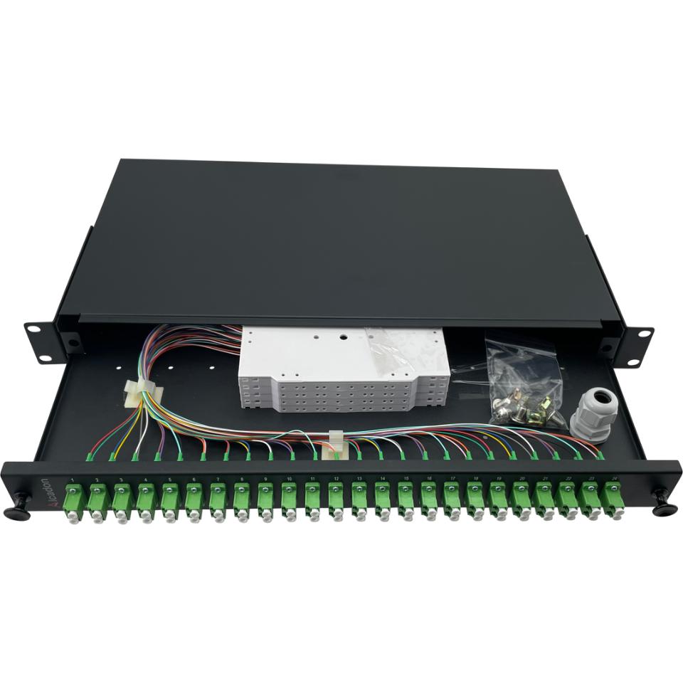 ECS 19 ODF Fiberpanel 1He 24xLC/APC Duplex SM - komplet (Pre fix)