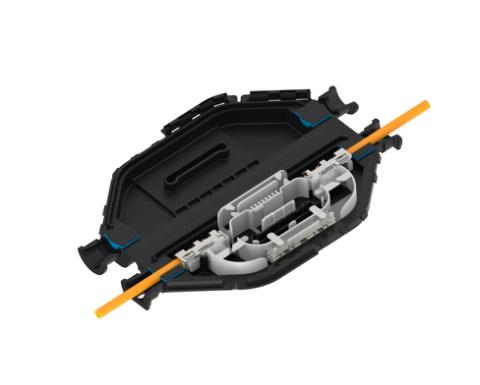 CommScope NOVUX™ Specialty Range Closure 10, splice only, no adapters, no splitters, 4 splices, SMOUV® 45mm splice protectors, black tie-wraps & silicon tape (Cable range: 2 - 6.2mm)