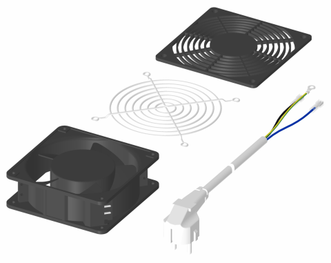 ENOC Ventilator 230V. 8W inkl. gitter. 