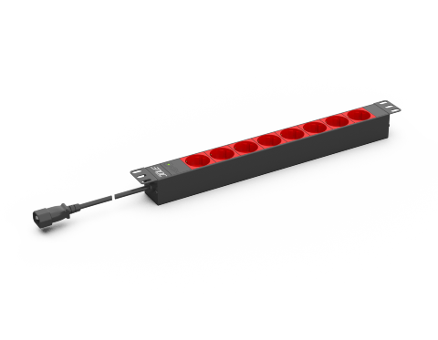 ENOC Elpanel 19'' 8 Schuko udtag. C14 tilslutning. 16A.