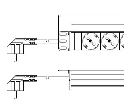 Powertek PDU19in 9 Schuko, 2M Cable CEE7/7 plug Black
