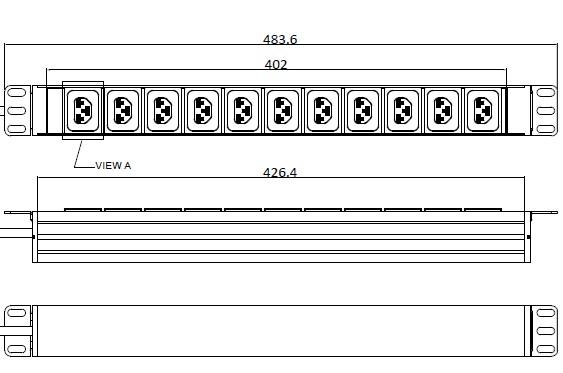 Powertek PDU19in 11IEX, 2M Cable CEE 16A plug Black