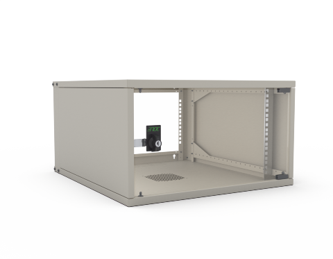 ENOC W3 Vægskab 6 HE Glas front Grå RAL 7035