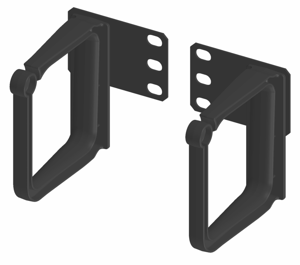ENOC Kabel management KBPH 02-S. Plastik, 1 par Sort. Med 2 stk. i pakken