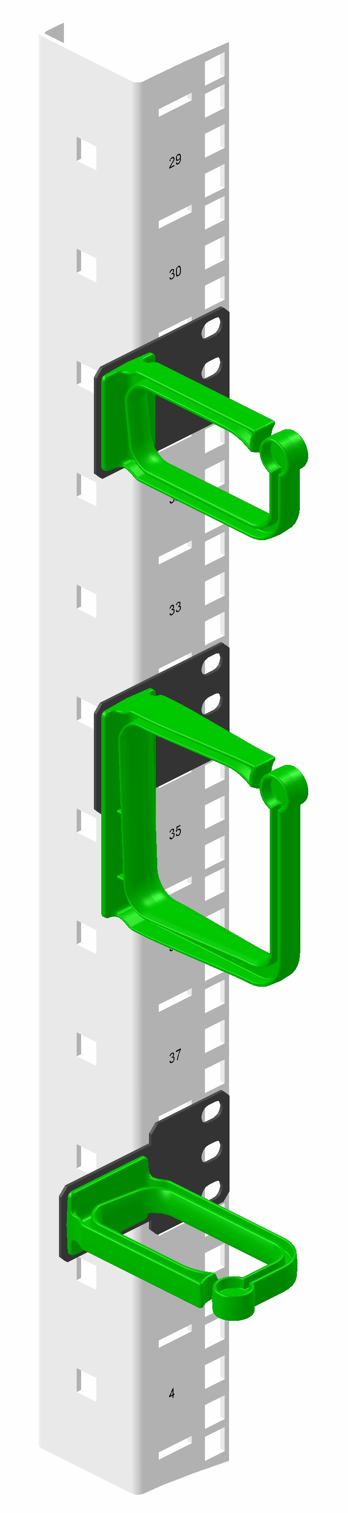 ENOC Kabel management KBPH 02-S. Plastik, 1 par Sort. Med 2 stk. i pakken