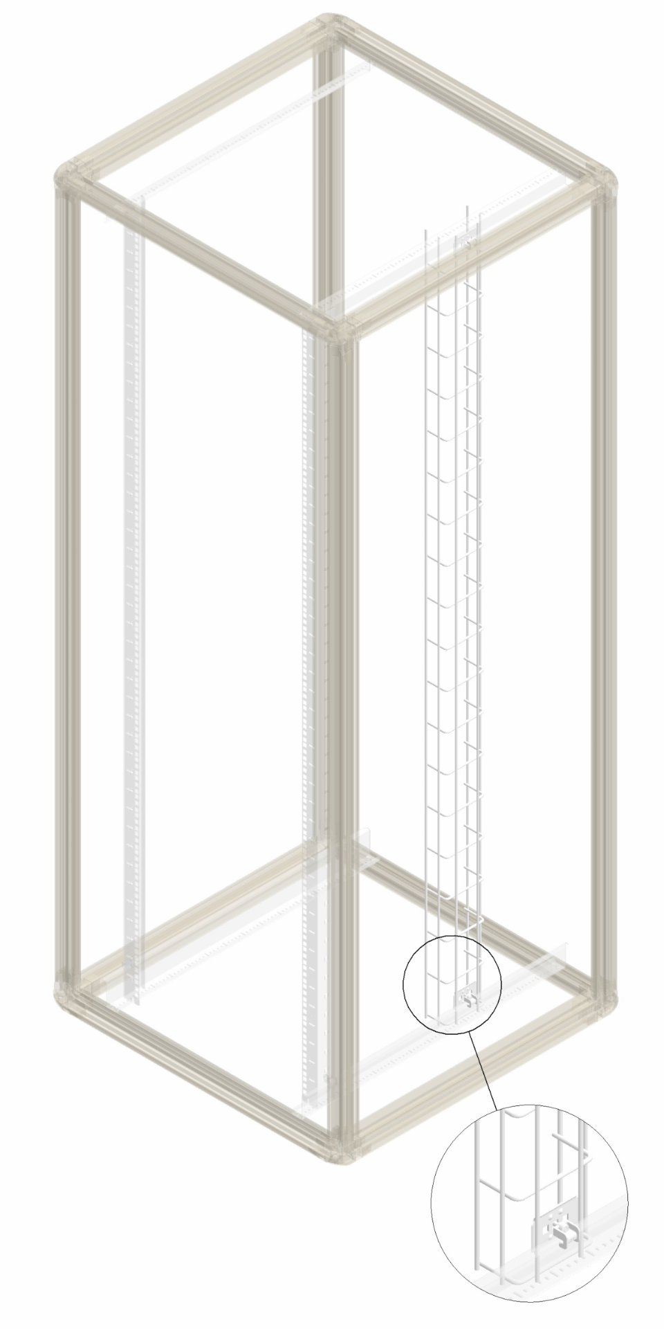ENOC Kabelholder Vertikal tråd. 120mm Alu