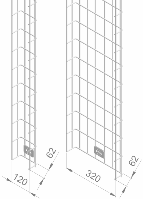 ENOC Kabelholder Vertikal tråd til F1 og S1. 320mm Alu