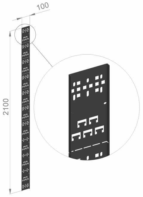 ENOC Kabelholder Vertikal til F1 og S1 Sort