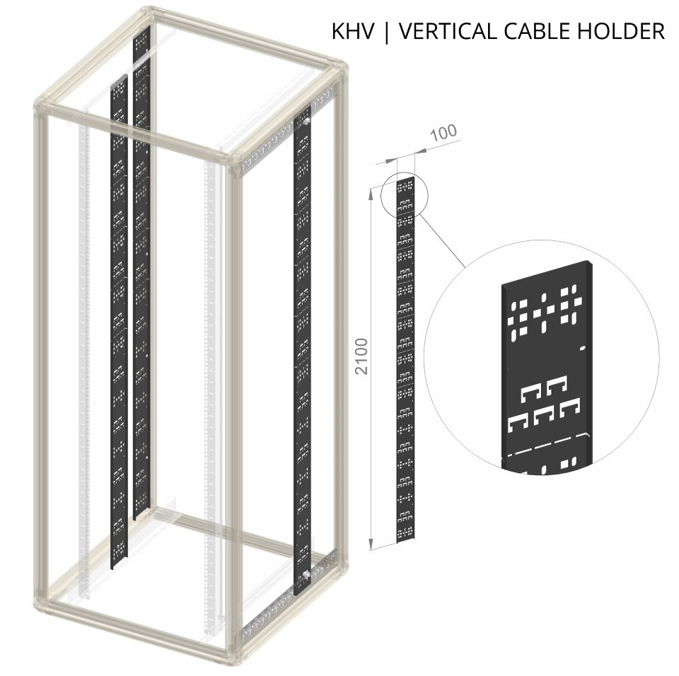 ENOC Kabelholder Vertikal til F1 og S1 Sort