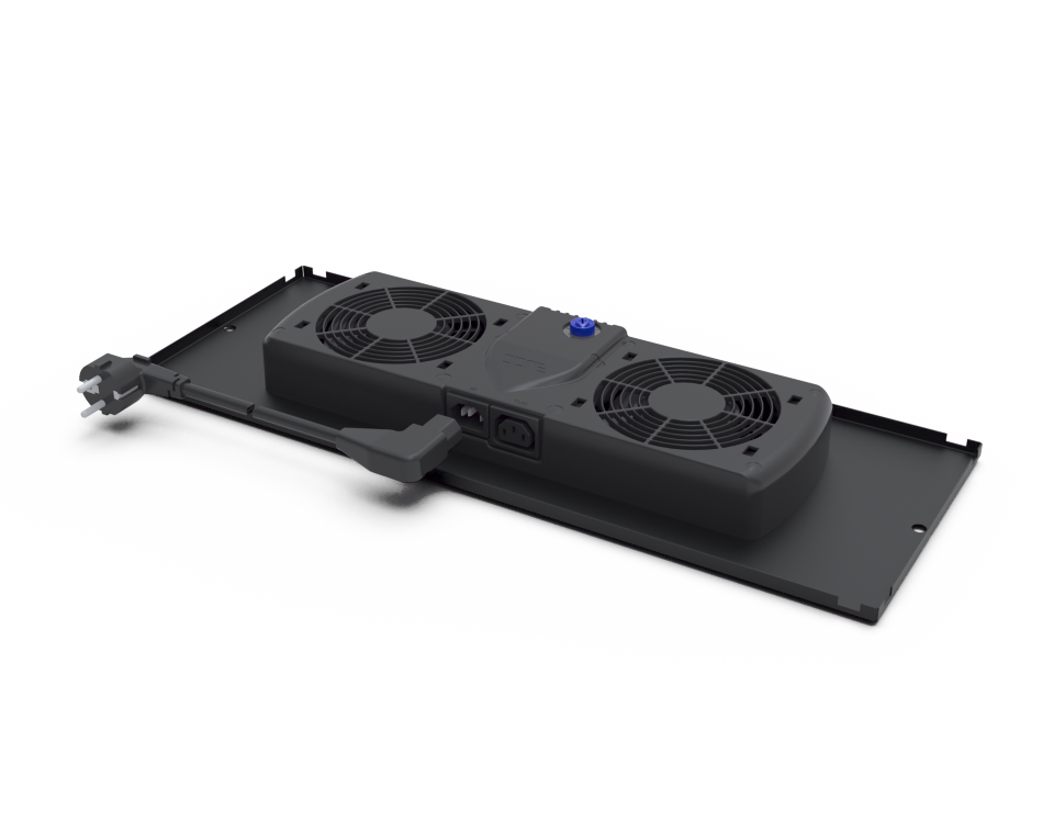 ENOC Ventilation kit. 2x fans, termostat, c13 tilslutning Sort