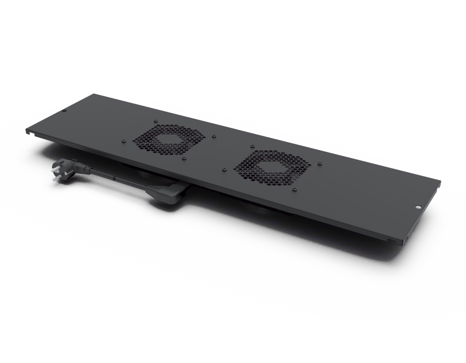 ENOC Ventilation kit, 2x fans, termostat, C13 tilslutning Sort