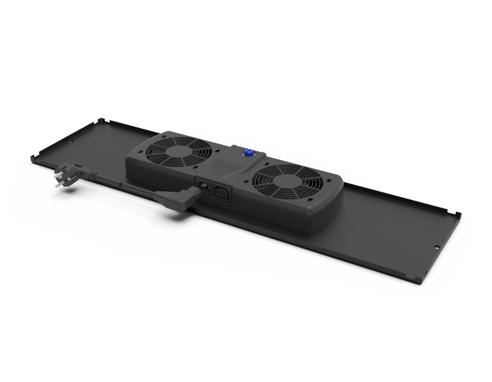 ENOC Ventilation kit, 2x fans, termostat, C13 tilslutning Sort