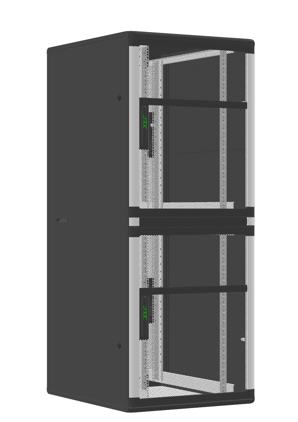 ENOC S1 CX Serverskab 19". 2x20 HE Perforeret front Sort