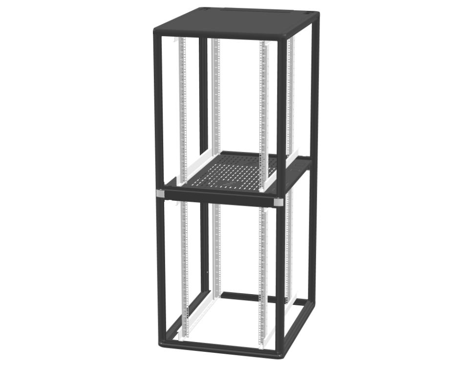 ENOC S1 CX Serverskab 19". 2x20 HE Perforeret front Sort