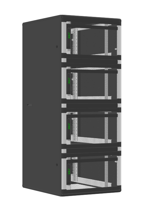 ENOC S1 CX Serverskab 19". 4x9 HE Perforeret front Sort
