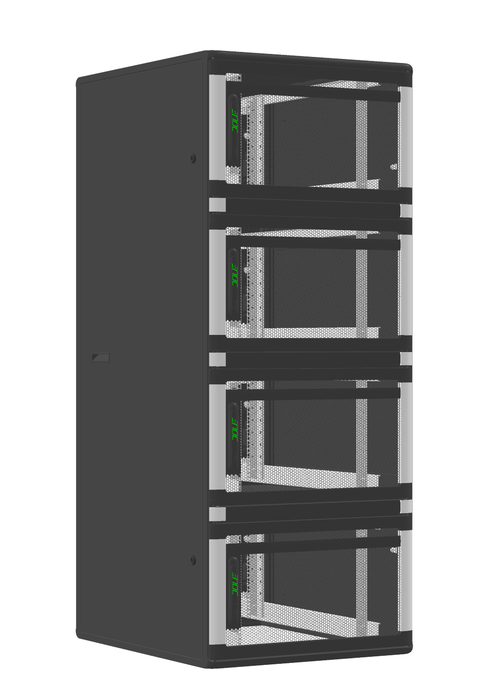 ENOC S1 CX Serverskab 19". 4x9 HE Perforeret front Sort