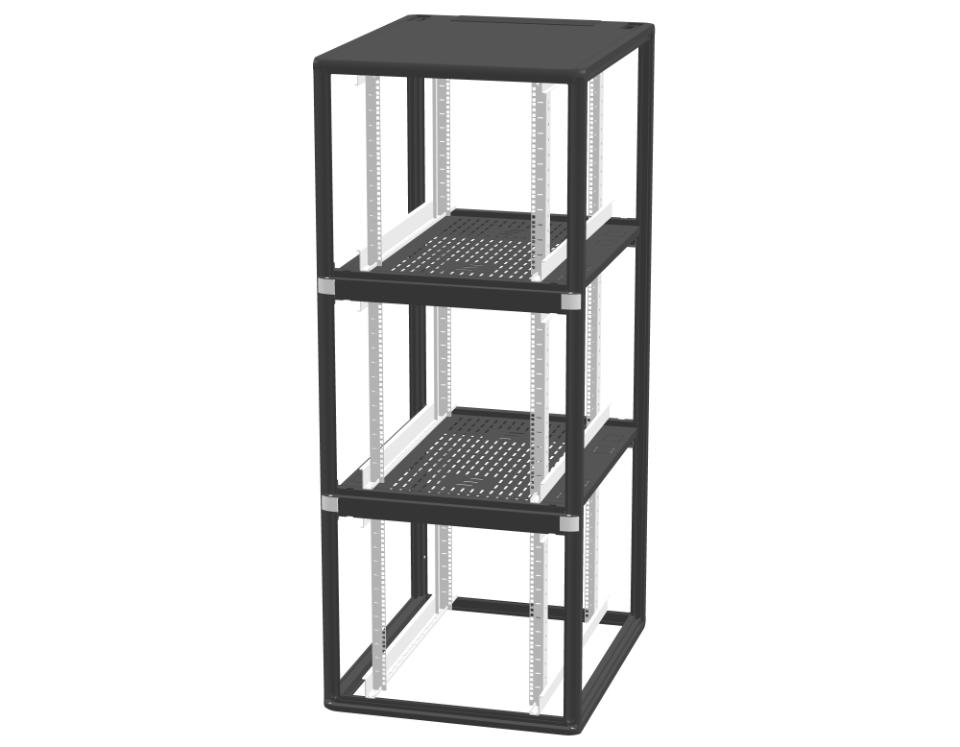 ENOC S1 CX Serverskab 19". 3x12 HE Perforeret front Sort