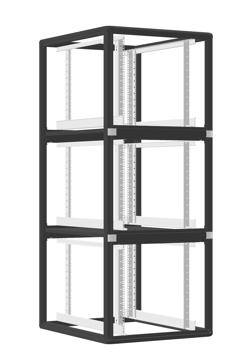 ENOC S1 CX Serverskab 19". 3x12 HE Perforeret front Sort