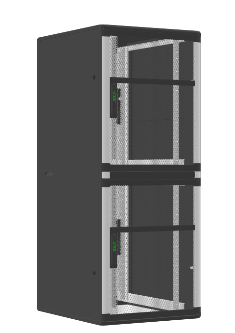 ENOC S1 CX Serverskab 19". 2x22 HE Perforeret front Sort
