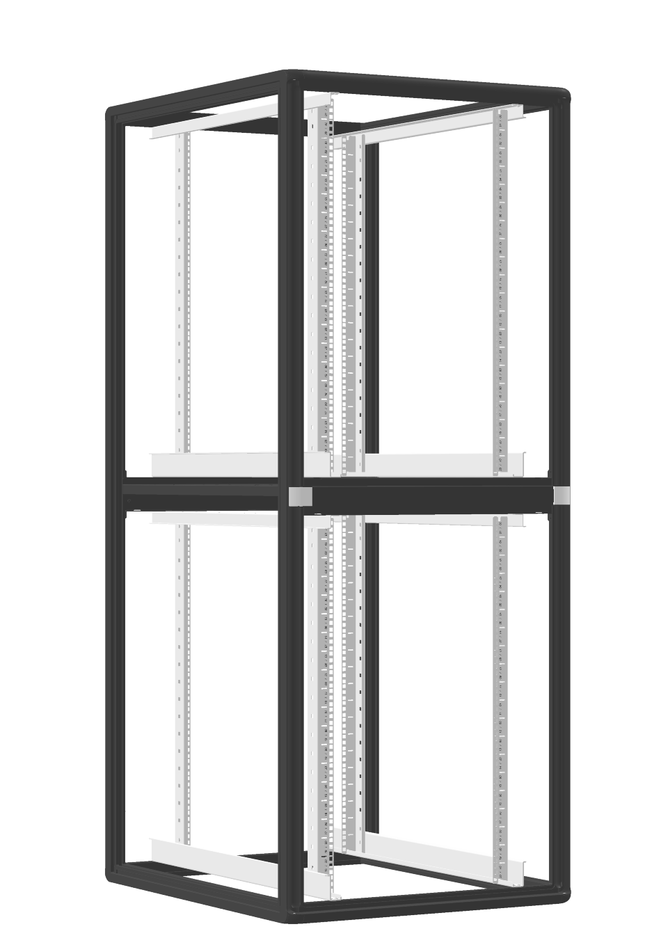ENOC S1 CX Serverskab 19". 2x22 HE Perforeret front Sort