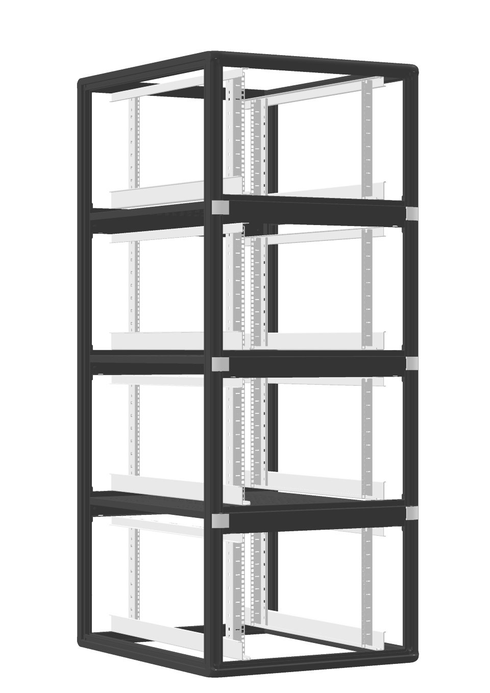 ENOC S1 CX Serverskab 19". 4x10 HE Perforeret front Sort