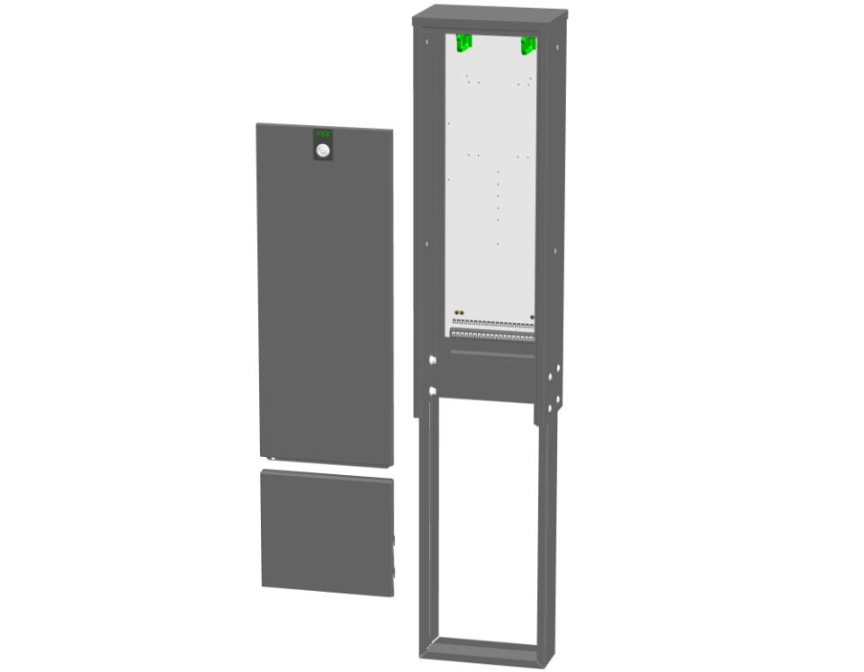 ENOC 05 Fiberskab Komplet Grå RAL 7037