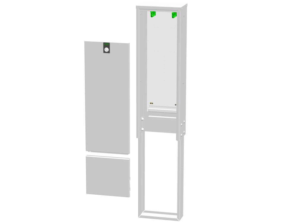 ENOC 05 Fiberskab Komplet Grå RAL 7037