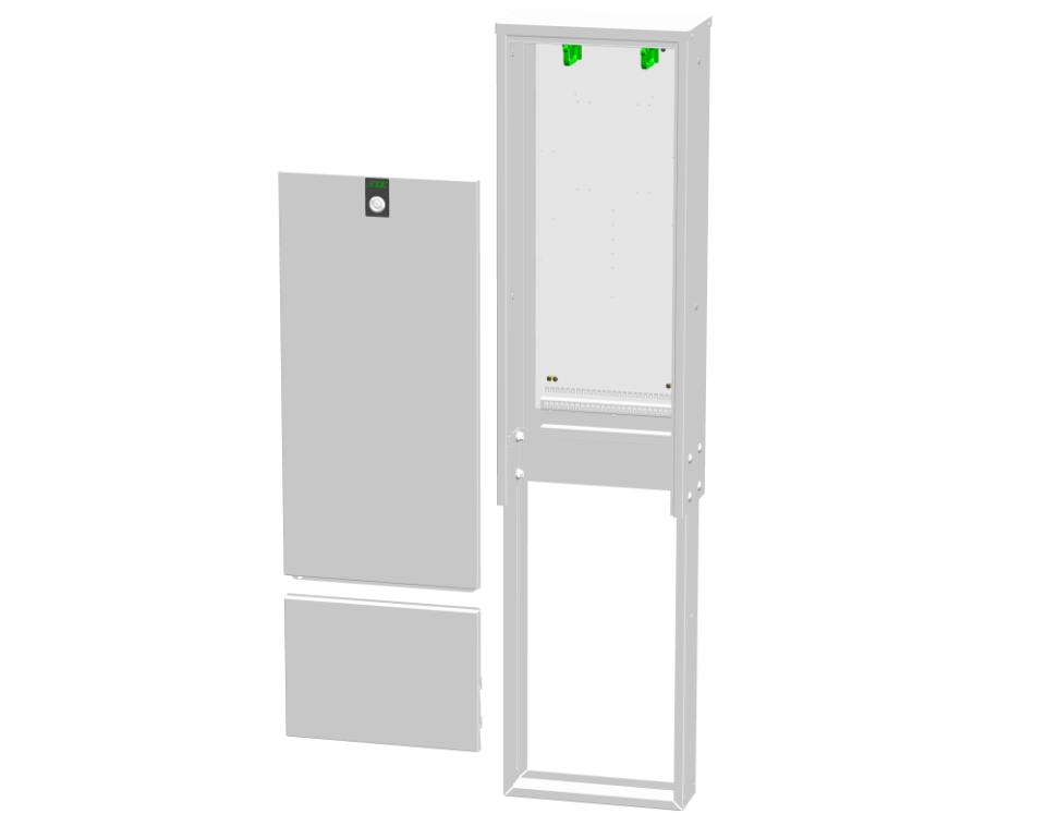 ENOC 05 Fiberskab Komplet Grå RAL 7037