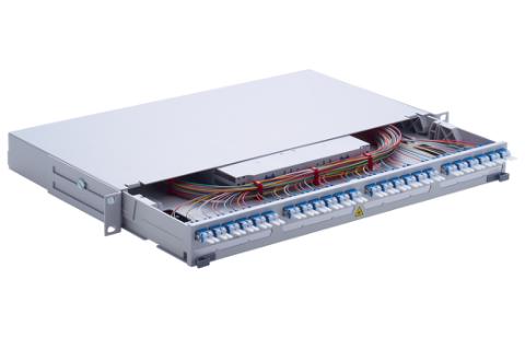 RdM 1HE Unirack2 ODF 6xLC Duplex PC SM, Grå - Komplet (Pre fix) DIN farvekode