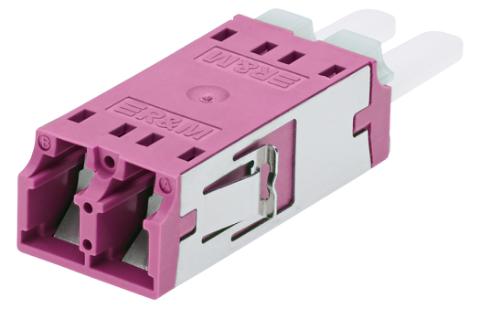 RdM Adaptor LC/PC Duplex MM, magenta UDEN flange
