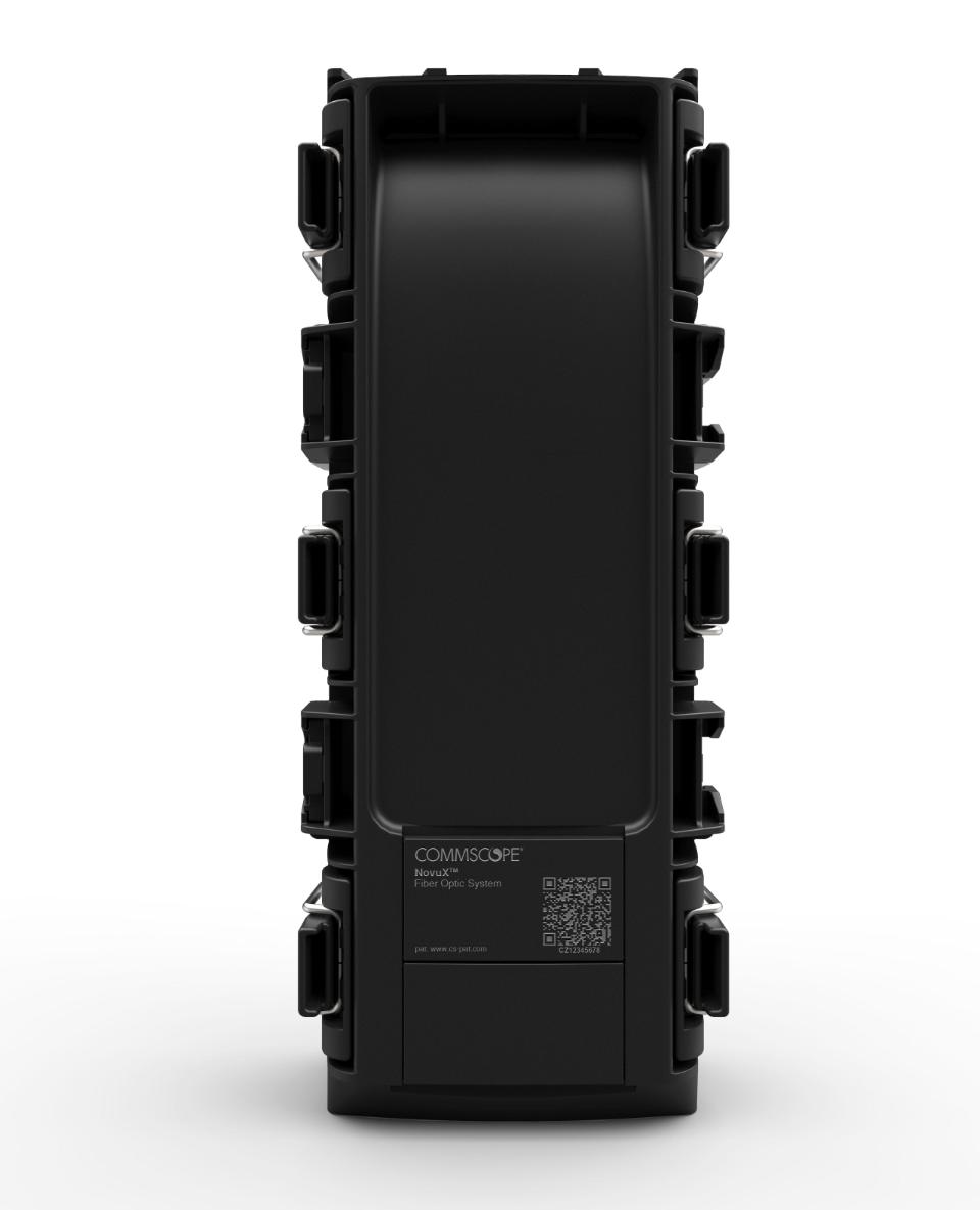 CommScope NOVUX™ CSC100 Compact Fiber Closure, splice only, no adapters, no splitters, no mounting bracket, black Splice-only capacity 48 or 72F
