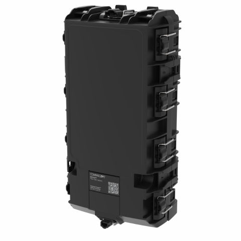CommScope NOVUX™ CSC150 Compact Fiber Closure, splice only, no adapters, no splitters, no mounting bracket, black Splice-only capacity 72 or 96F