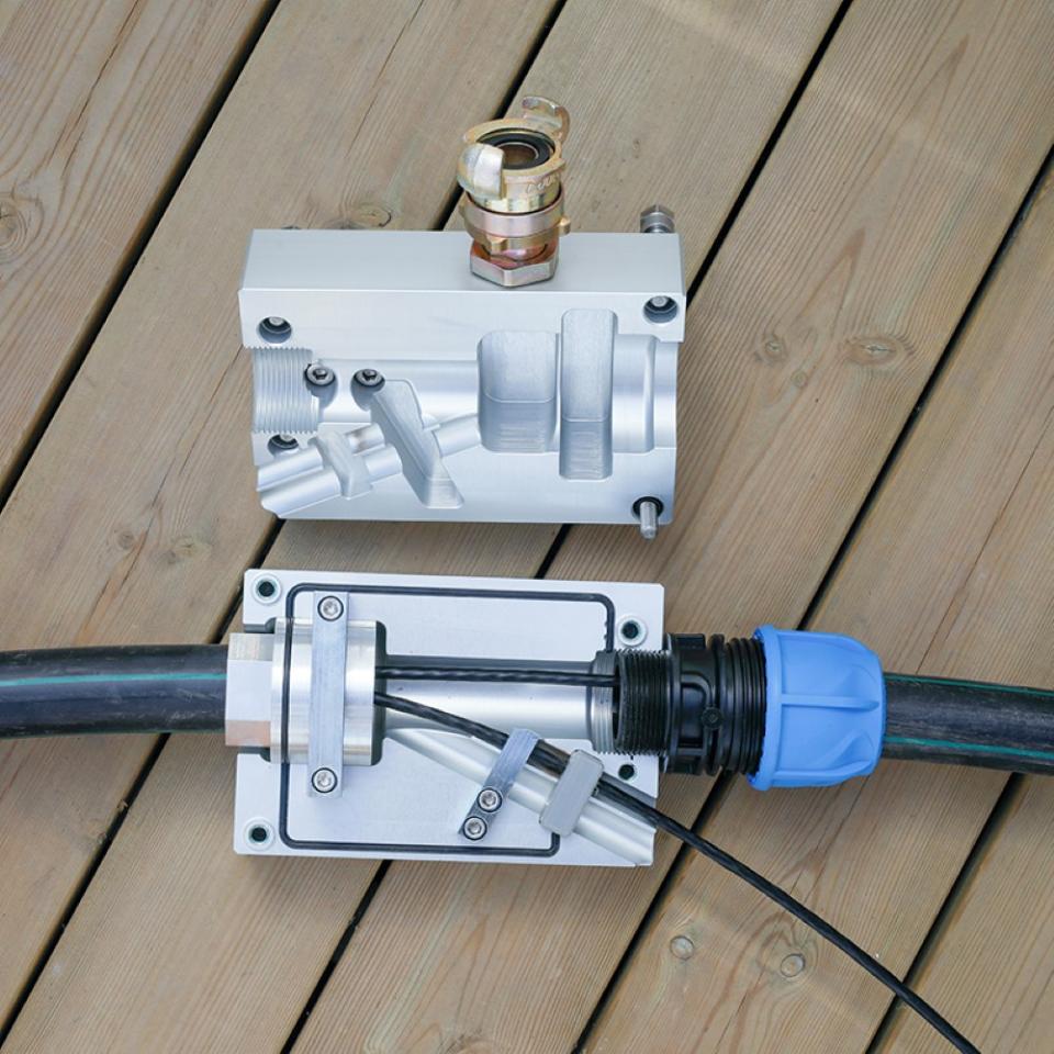Jetting Y-Block HD for overblowing 25-50mm duct Incl. 2 x Duct Adaptor Alu 32mm+40mm incl. 2 x Plast Adaptor 32+40 Incl. 1 x rubber seal