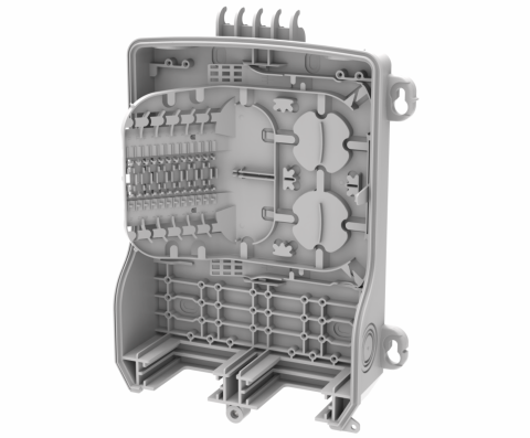 CommScope IFEB-20 Splidseboks with 12 SLE kort, Ingen kabelforsegling inkluderet RAL 9010 (UL 94 V0 rated)